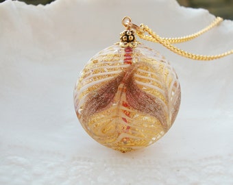 Venetian Murano Pavone Gold Necklace