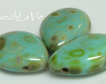 NEW Pear Shaped Opaque Turquoise - Picasso 6313