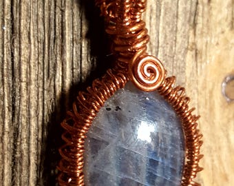 Labradorite Bare Copper Wrapped Pendant