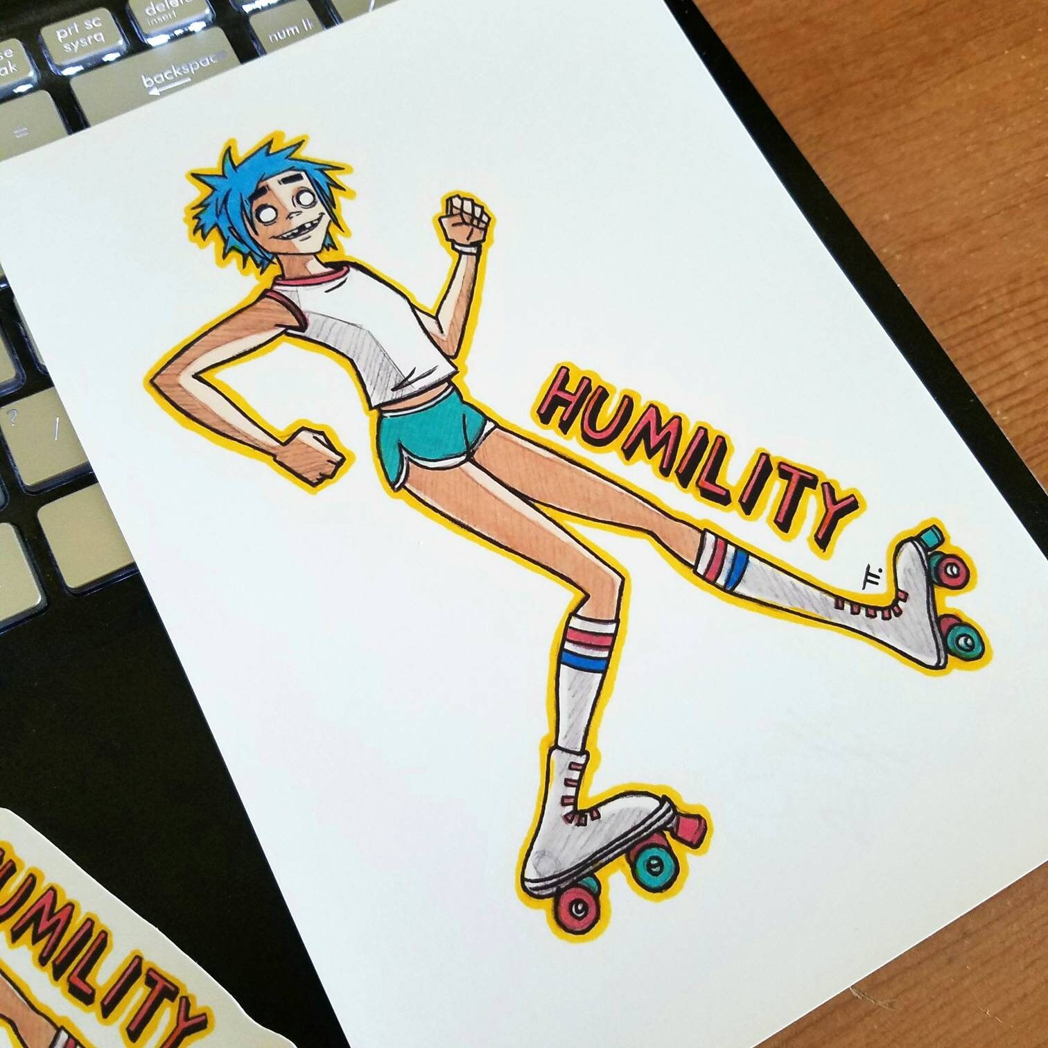 2d Humility Print Gorillaz Art Band Art 2d 5x7 Print Free 9716