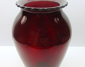 Vintage Ruby Red Glass Vase