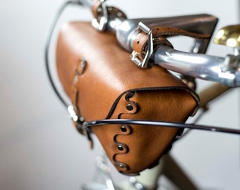 Leather Bicycle Bag, Tool Bag, Bike Seat Bag, leather saddle bag, leather bike bag, leather tool bag, handmade leather bag, bike bag,