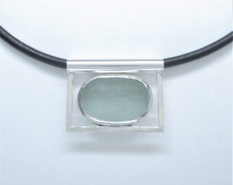 Sea Glass Jewelry - Sterling Seafoam Scottish Sea Glass Necklace