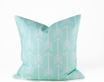 15% Off Sale Decorative Pillows Green Pillow Pillow Cover Mint Green Arrows - Accent Pillow - Pillow Covers , pillow, sofa pillows