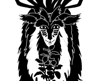 Forest Spirit Bumper Sticker - Vinyl Decal - Bumpersticker - Princess Mononoke Hime - Anime - Japanese Animation - Unique - Save the Forest