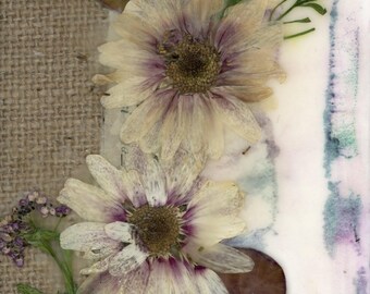 flower art, nature collage, dried flowers art, flower collage, country decor, primitive decor, farmhouse decor