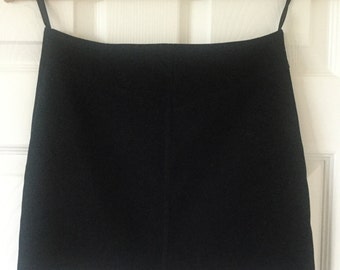 Vintage Black Velveteen Mini Skirt