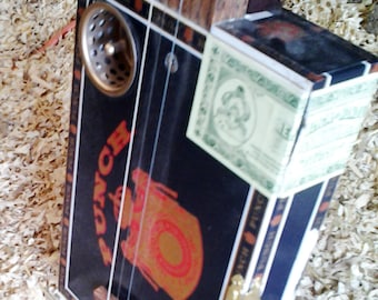 Cigar Box Guitar - 3 String - Primitive Electric or Acoustic
