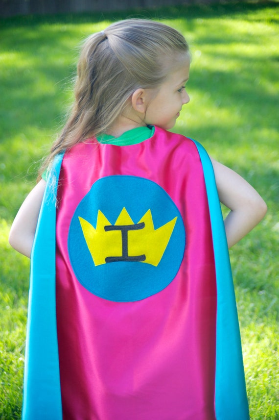 personalized girl super hero cape girl princess cape double