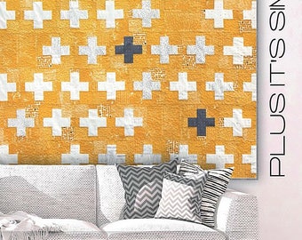 Plus It's Simple modern quilt pattern - Brigitte Heitland for Zen Chic - 65" x 65"