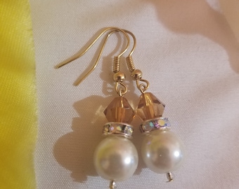 Pearl White Earrings, Bridal/Bridesmaid