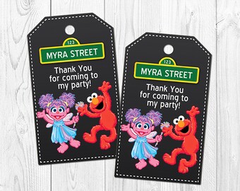 Abby Cadabby and Elmo Thank You Tags, Abby Cadabby Elmo Favor Tags, Abby and Elmo Party Decoration, Printable - PDF