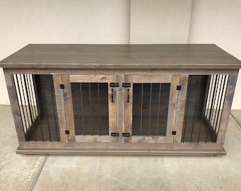 Custom Double Dog Kennel Furniture Double Dog Crate Furniture