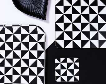 Rectangular Geometric Triangle Birch Tray