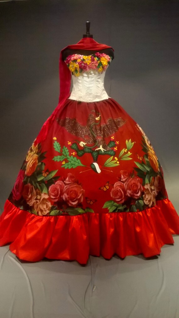 Mexican  Quincea era Dress  Frida Kahlo Inspired Ball Gown 