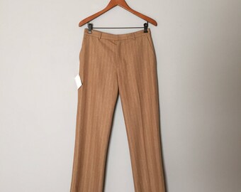 CAFE AU LAIT wool pants | 1970s striped wool cigarette pants | skinny wool pants