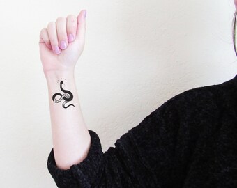 Snake Temporary Tattoo, Nature Tattoo, Fake Tattoo, Novelty Gift, Reptile Love, Mother Nature, With, Black Snake, Gifts Under 5