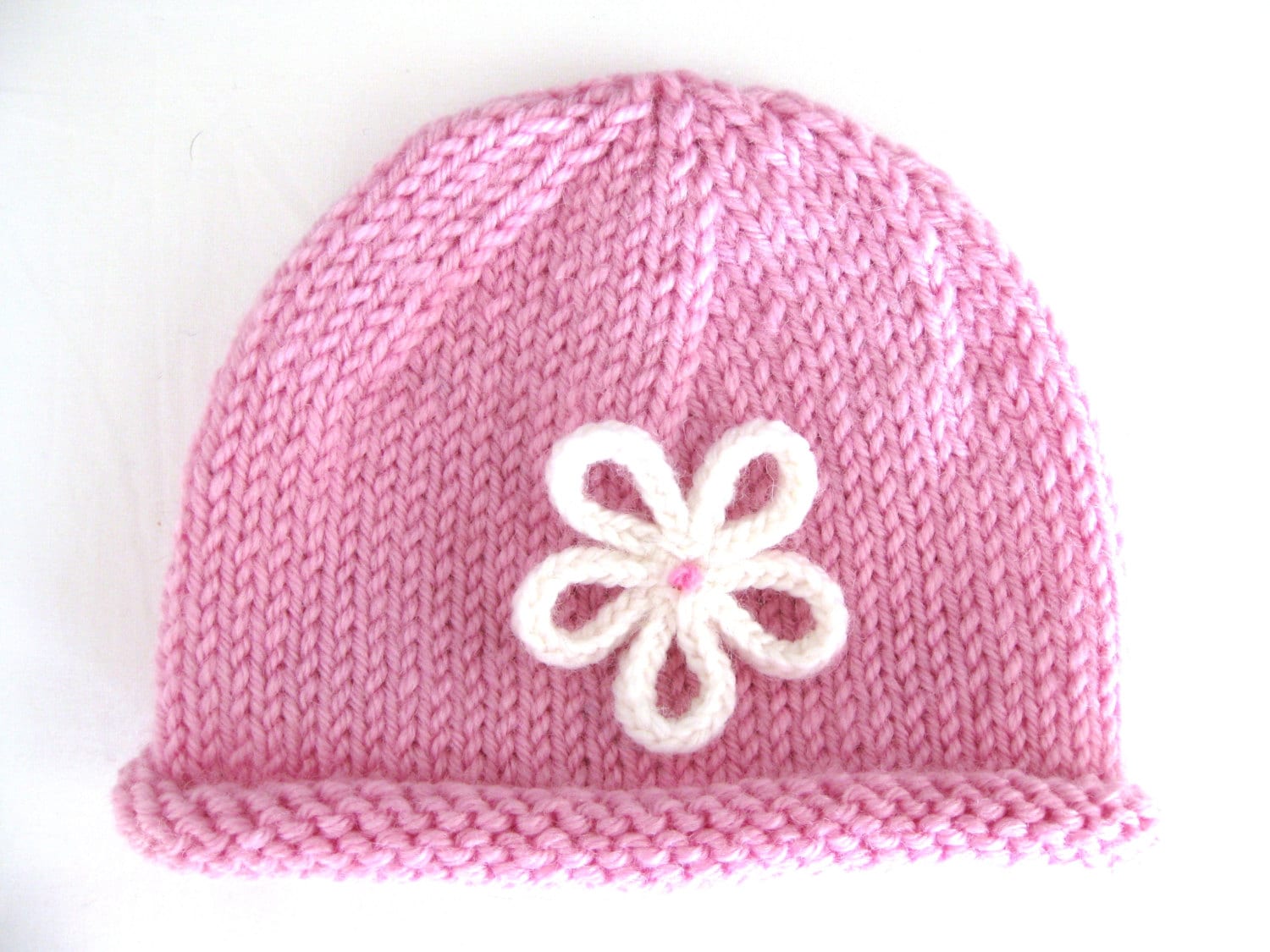 PATTERN Knitted PREEMIE and NEWBORN Rolled Brim Hat with