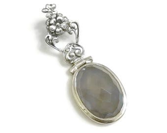 Green Prehnite Sterling Silver Pendant