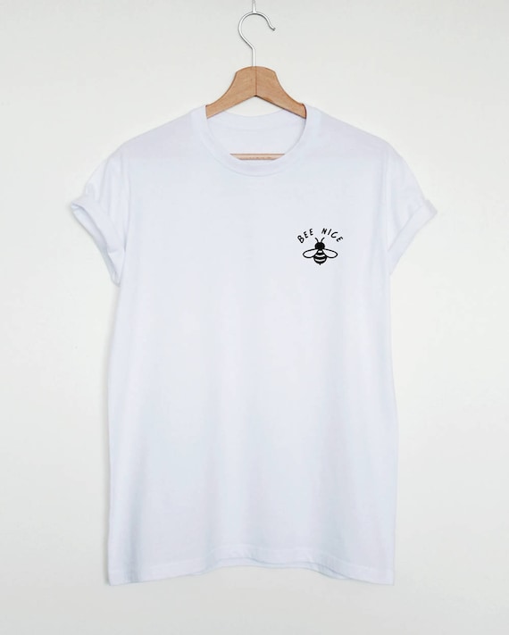 Cute pocket print T-shirt Bee nice shirt funny womens or