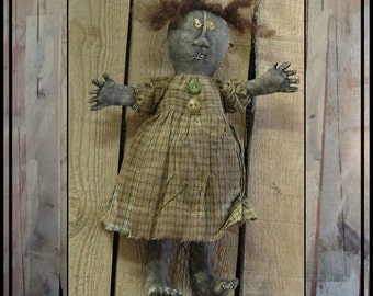 Bizzy Lizzy primitive folk art doll instant download digital pattern HAFAIR OFG FAAP