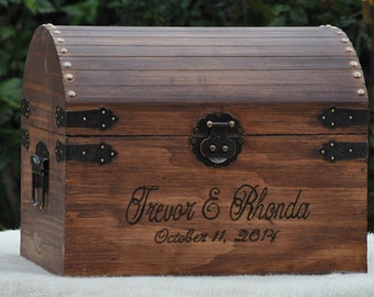 Large Rustic Wedding Card Box with card slot Treasure Chest Large Rustic Wedding Card Box with card slot Treasure Chest