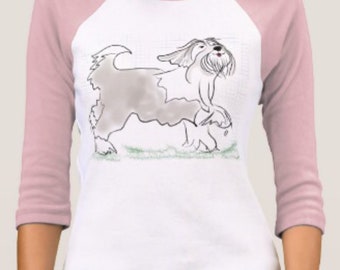 Bearded Collie Tee Shirt XL blue only, see image