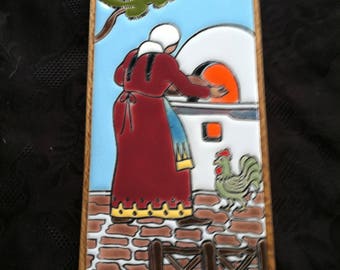 Painted Ceramic Tile Terracotta