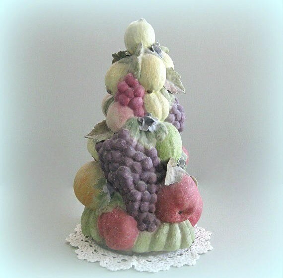 Ceramic Fruit Centerpiece Vintage Fruit Decor Decorative