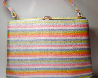 Vintage Sherbet Stripe Handbag 1960's