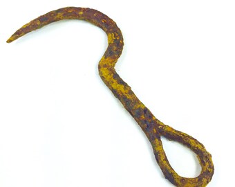 Primitive Tool Antique Hand Wrought Iron Hay Hook