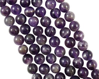 10 x 6mm Amethyst round beads