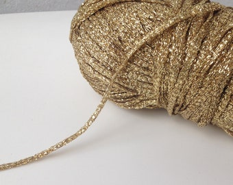 Gold Metallic Yarn, Gold Yarn, Metallic Yarn, Glitter Yarn, Gold thread, Golden Yarn, Lurex Yarn, Sparkle Yarn, Gold Yarn Bowl