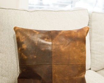 18x18 Leather pillow