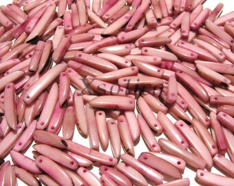 Pink Tagua Nut Sticks, Top Drilled. QTY: 10pcs