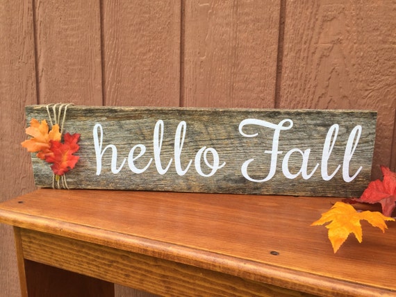 Customizable Hello Fall Wood Sign