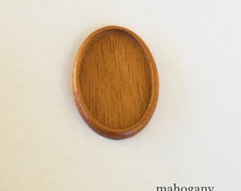 Large LIGHT bezel setting fine finished hardwood - Mahogany - 34 x 52 mm cavity - (A603c)