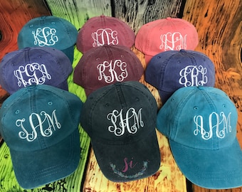 Embroidered Hat, Monogrammed Hat, Distressed Hat, Personalized Hat, Custom Hat, Unstructured Hat