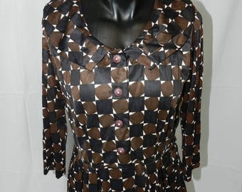 Vintage 60s Collared Dress- Size 18
