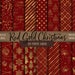 Christmas digital paper gold lights red and gold damask