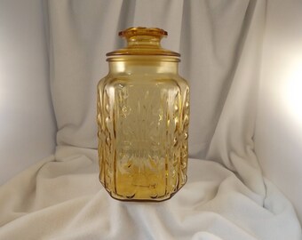 Vintage Imperial Glass Atterbury Scroll Apothecary Canister Jar Large Size