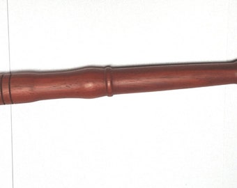Hand-turned Back Scratcher - Padauk wood and polished brass