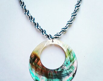 Multicolor - Handcrafted Shell & Thread Work Necklace Set 22