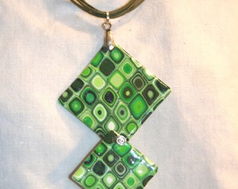Necklace 3 green squares