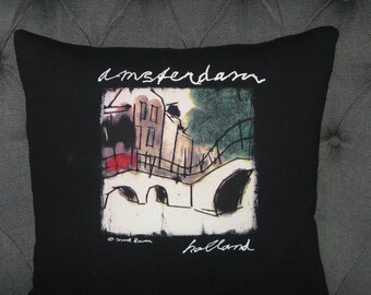 Handmade Amsterdam, Holland t-Shirt Throw Pillow