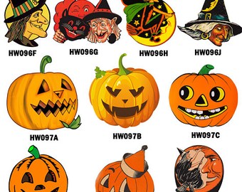 Vintage Halloween Wood Charms collection, Laser Cut Wooden Halloween Pendants
