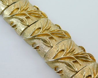 Vintage Leaf Bracelet Gold Brocade Sarah Coventry Jewelry