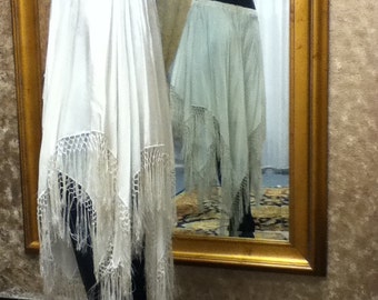 White Silk Habotai Scarf Skirt