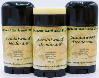 Sandalwood Deodorant, Aluminum Free Deodorant, Natural Deodorant, Chemical Free Deodorant, Artisan Deodorant, Vegetarian Deodorant