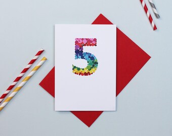 Age 5 | Fifth Birthday Card | Age Five | Children's Birthday Card | Birthday Card